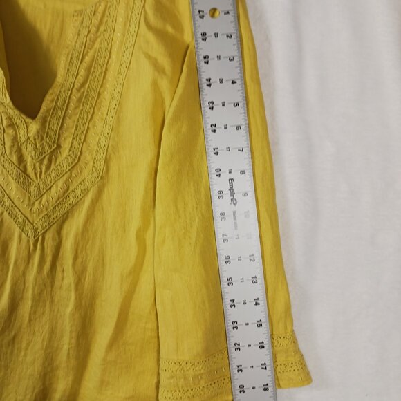 Charter Club, 18W, Linen Tunic w/ Embroidered Detail, 3/4 Sleeves, Boho Bohemian - Picture 11 of 12